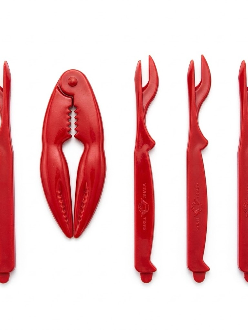 Red Seafood Cracker & Pick Set - Compact Shellfish Tools